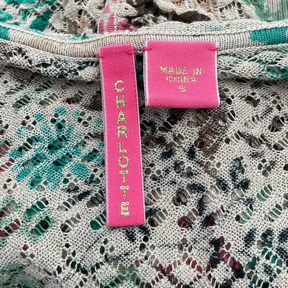 Charlotte Tarantola Long Sleeve Hooded Ribbed Stretch Pointelle Sweater Small - Picture 6 of 8